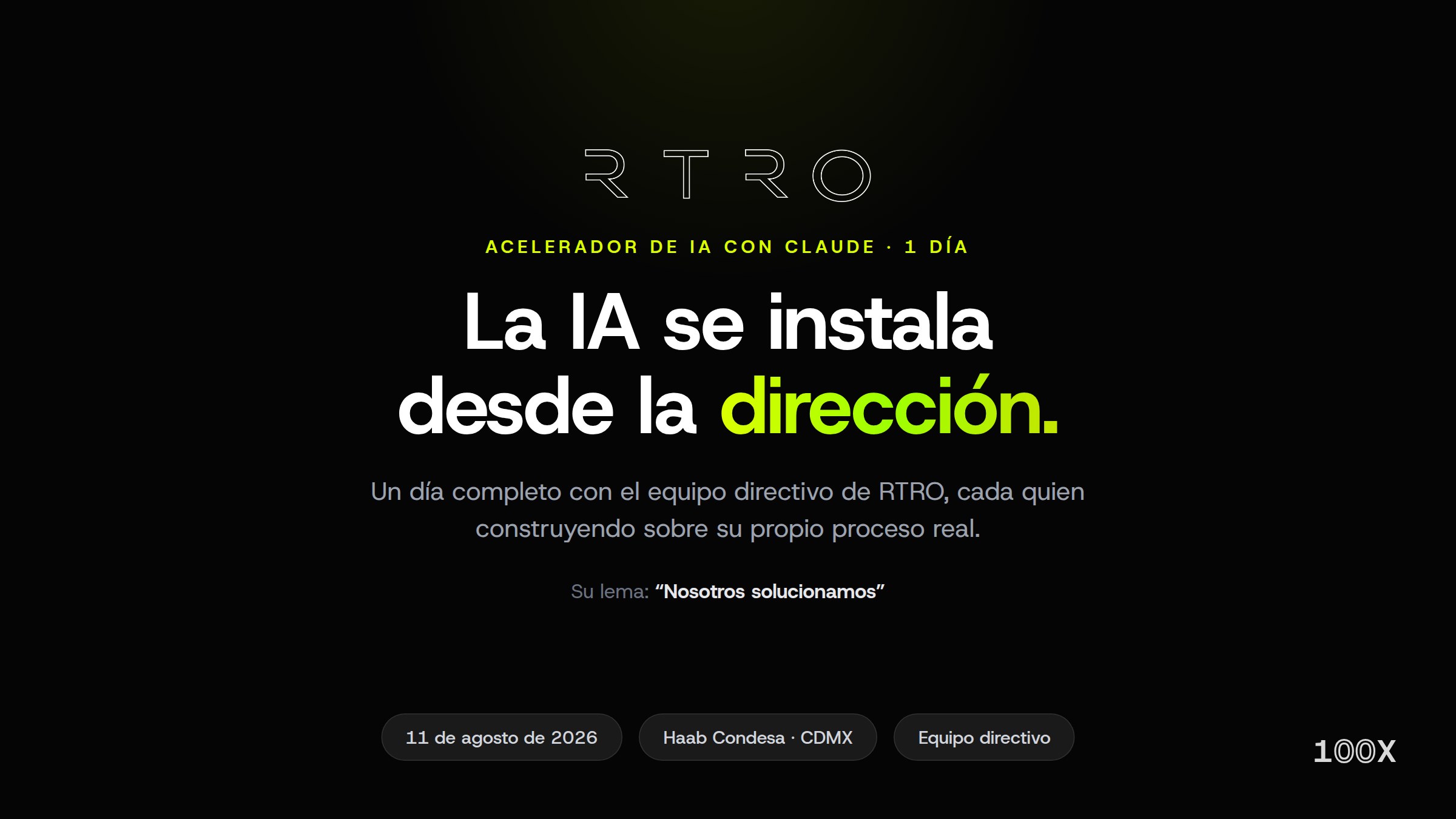 Acelerador de IA con Claude con el equipo directivo de RTRO