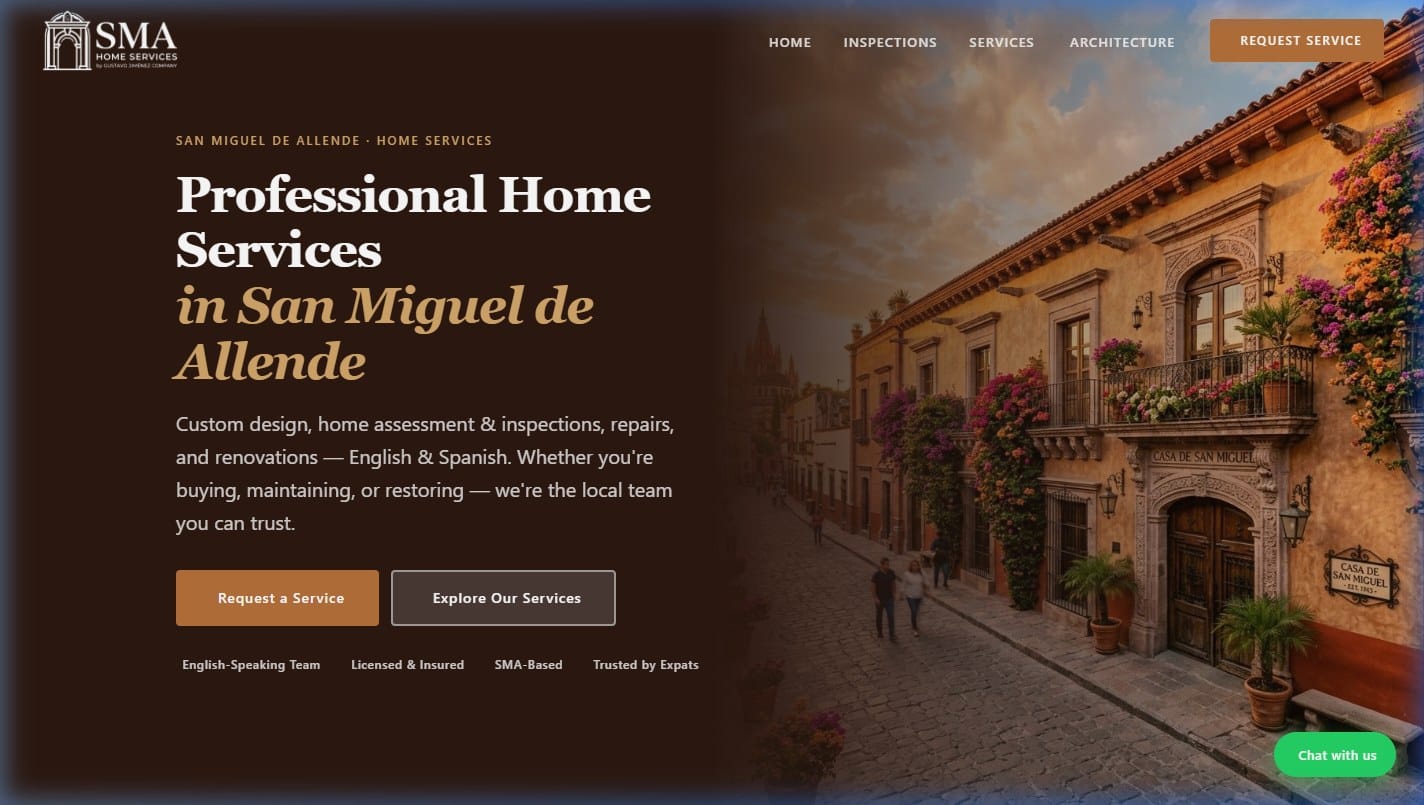 Sitio web de SMA Home Services